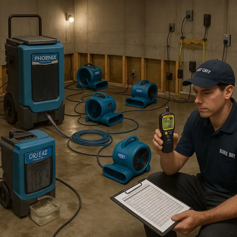 Structural Drying and Dehumidification process in Eatontown, NJ
